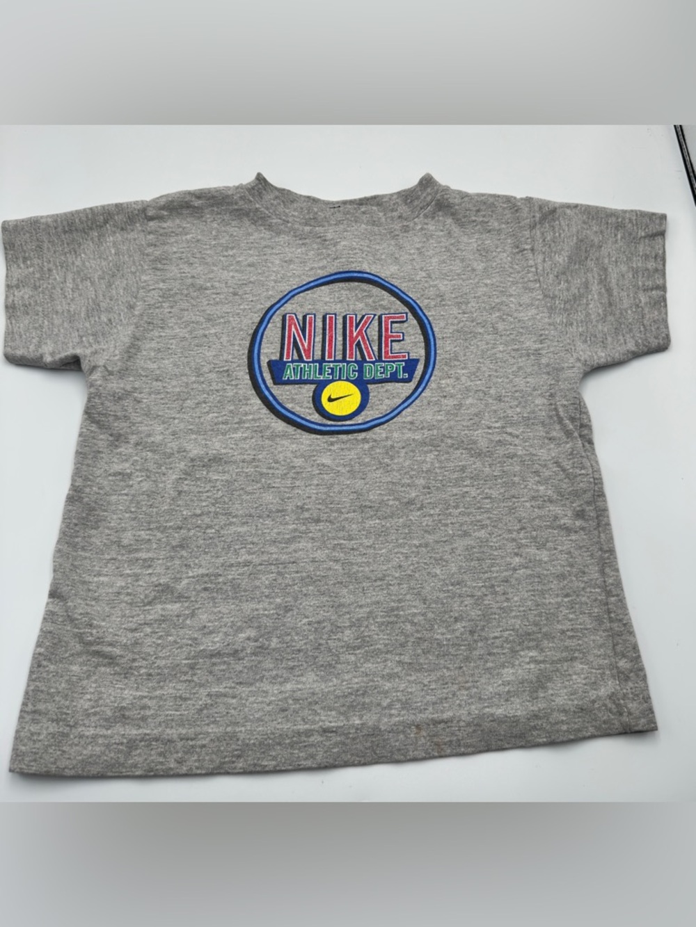 Kids Vintage Y2K Heather Gray Nike Athletic Dept. Graphic T-shirt Size 4